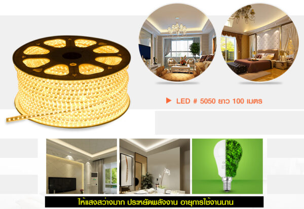 ไฟสายยางสีวอมไวท์  STRIP LIGHT SMD5050 - Image 2