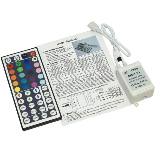 ชุดควบคุมรีโมทคอนโทรลไฟ LED RGB 44 key - Image 3