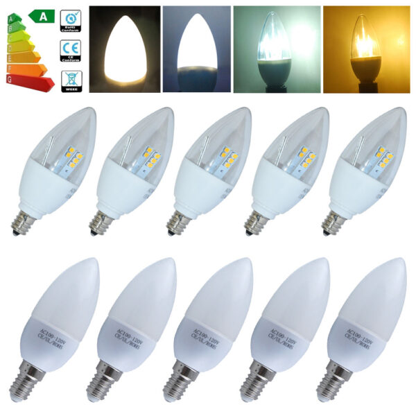 หลอดเชิงเทียน LED Candle 3W ขั้วE14 แสงวอร์มไวท์ราคาถูก - Image 5