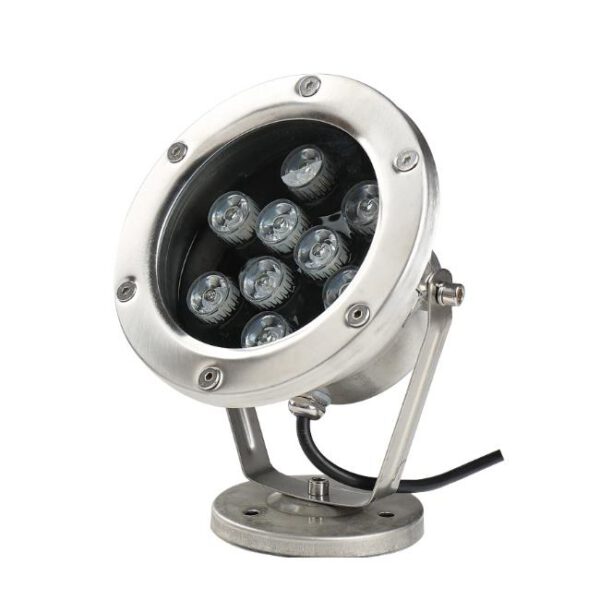 โคมไฟใต้น้ำ ส่องน้ำพุ ส่องใต้น้ำตก บ่อปลา LED 9x1W DC12V (แสงวอร์มไวท์) - Image 3