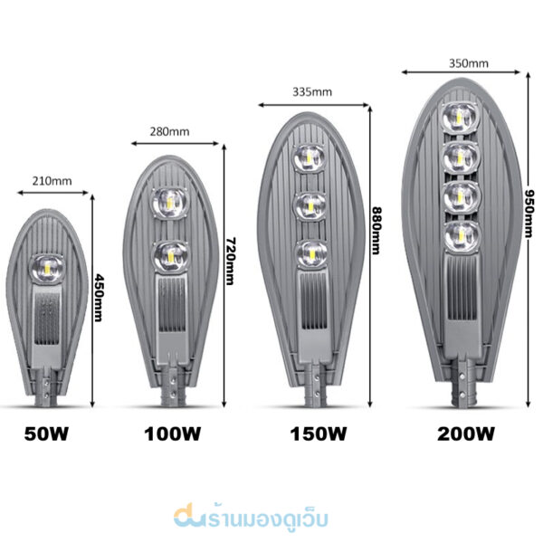 โคมไฟส่องถนน ขนาด50วัตต์ (แสงขาว) LED STREET LIGHT (DAYLIGHT) - Image 5