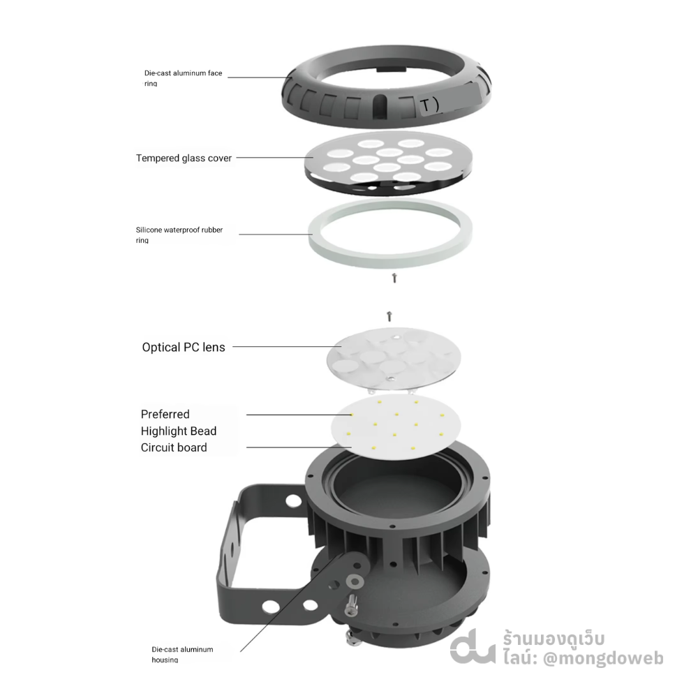 ไฟส่องต้นไม้ ไฟประดับสวนหย่อม LED Gardenlight 9W (Warm white) - Image 5